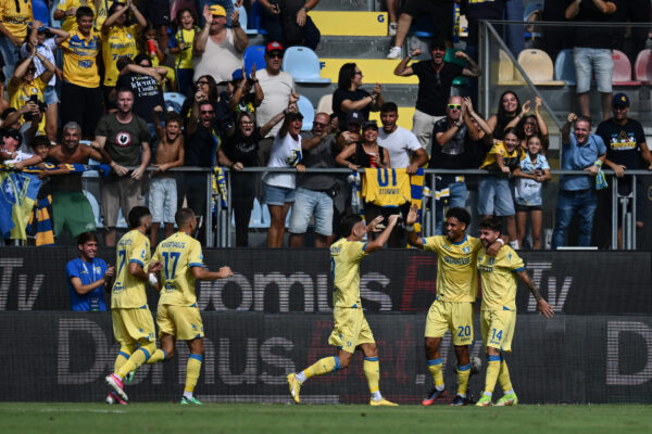 As Frosinone 20/09/2026 - campionato di calcio serie A / Frosinone-Como / foto Antonello Sammarco/Image Sport
nella foto: esultanza gol Giacomo Calo'