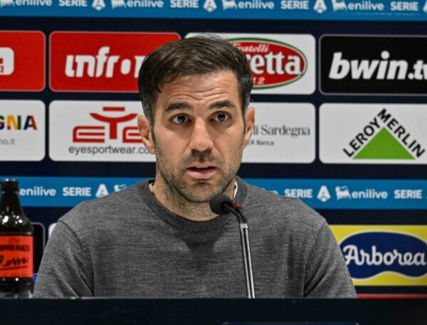 Cesc Fabregas Head Coach of Como 1907, Press Conference  during  Cagliari Calcio vs Como 1907, Italian soccer Serie A match in Cagliari, Italy, March 07 2026